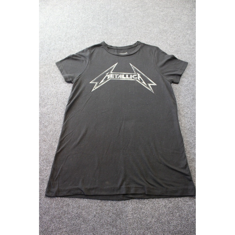 Metallica Graphic T-Shirt Black Short Sleeve Crewneck Band Tee Slim Fit Small